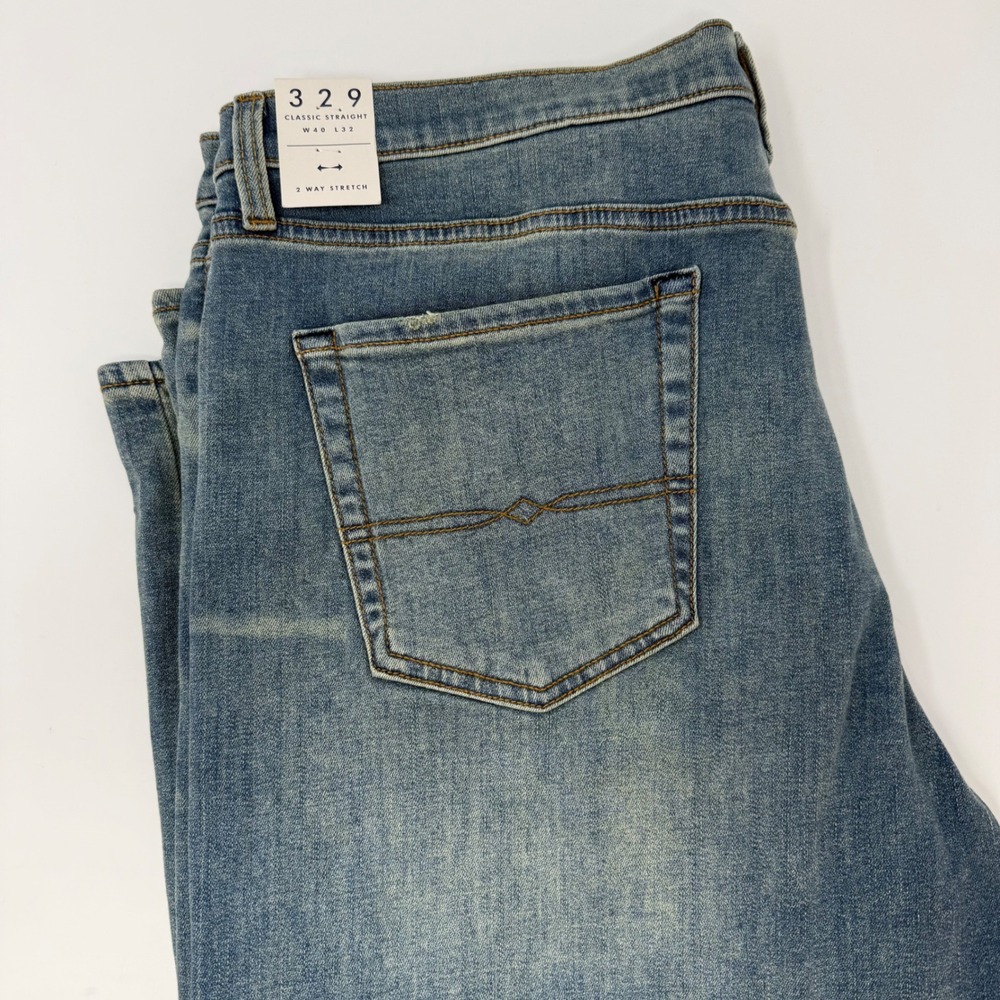 Lucky Brand 329 Classic Straight Jeans Mens 40x32 Medium Wash 2 Way Stretch NEW